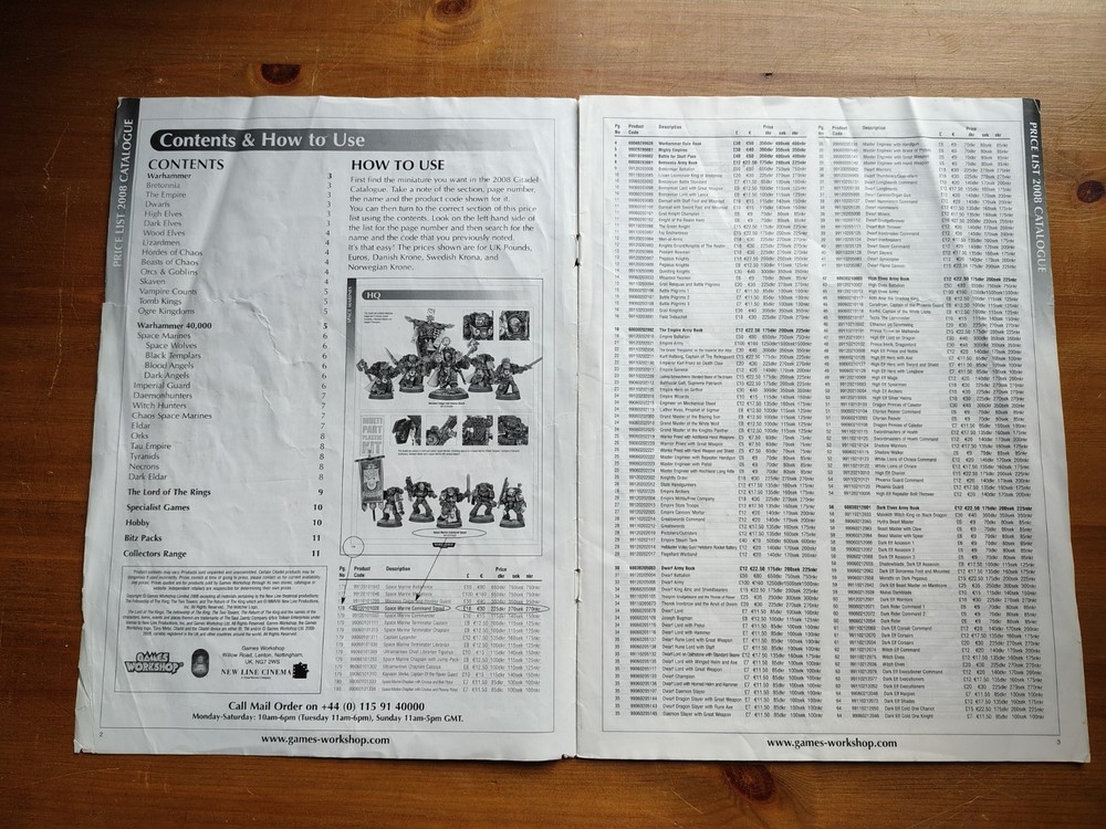 Citadel Price List 2009 - Games Workshop