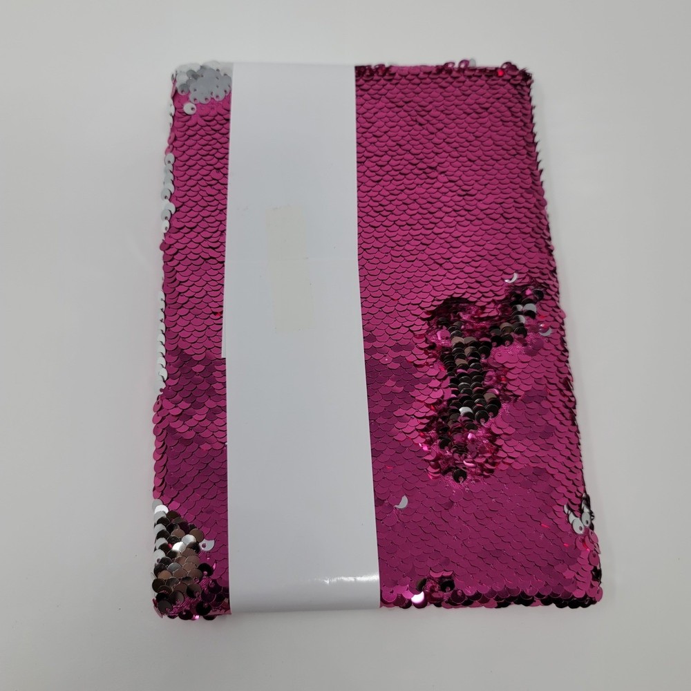 Flip Sequin Color Change Journal Diary Pink Silver Lined Notebook 80 Sheets