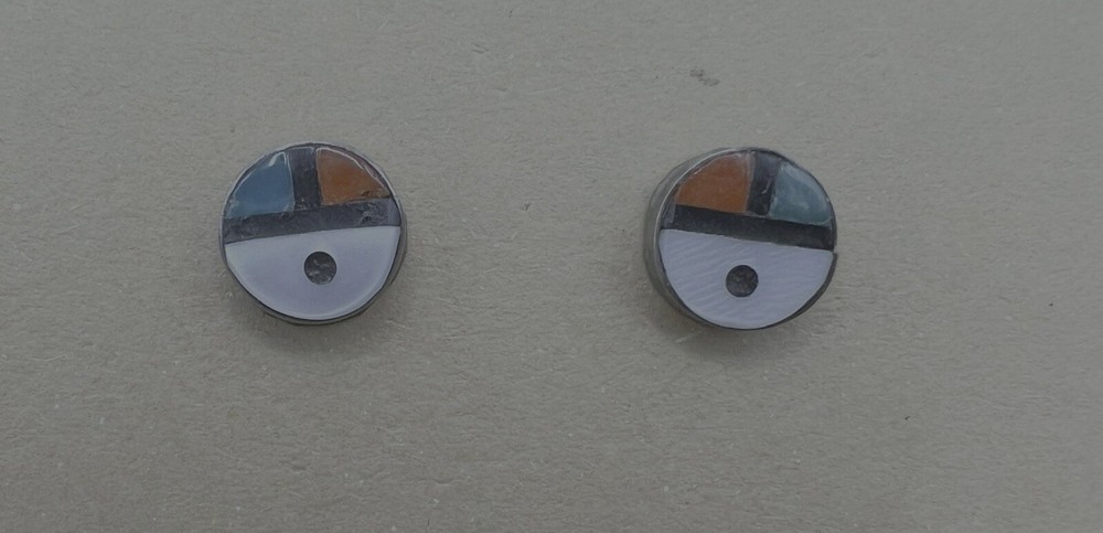 Vintage Zuni Sunface Stud Earrings