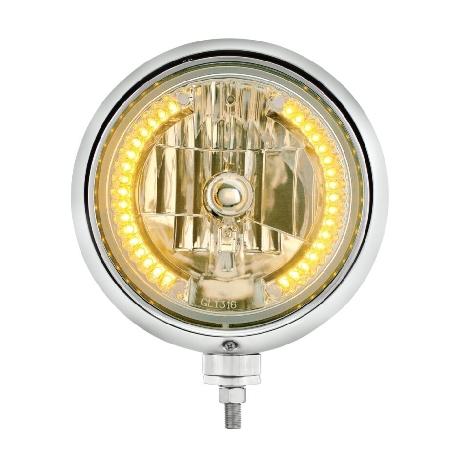 Black Guide Headlight H4 Bulb w/ 34 Amber LED