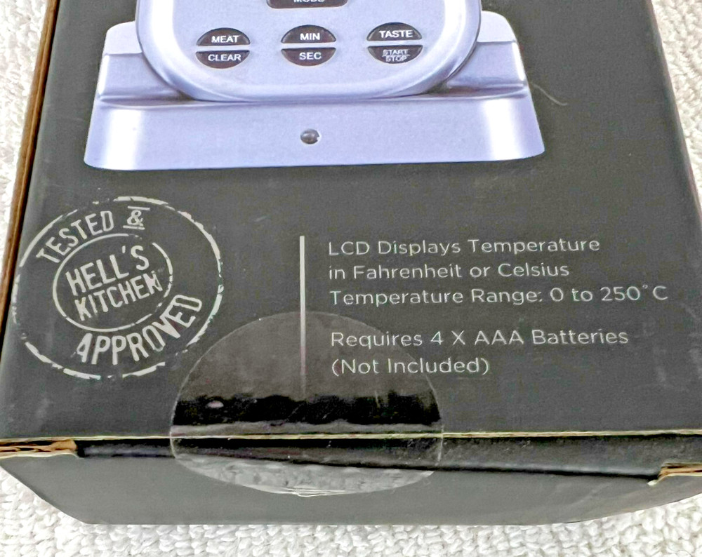 Hell's Kitchen Wireless Digital Meat Thermometer, 65 Ft Range, 8 Meat Settings