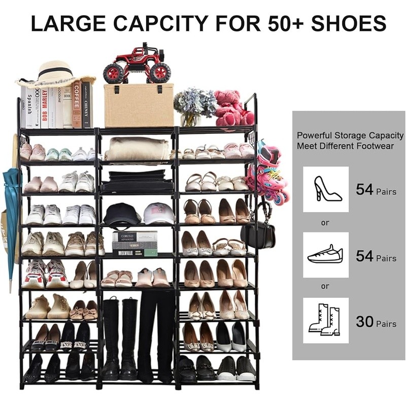 Adjustable Multi-Tier Shoe Rack Organizer Durable Waterproof Storage Solution US