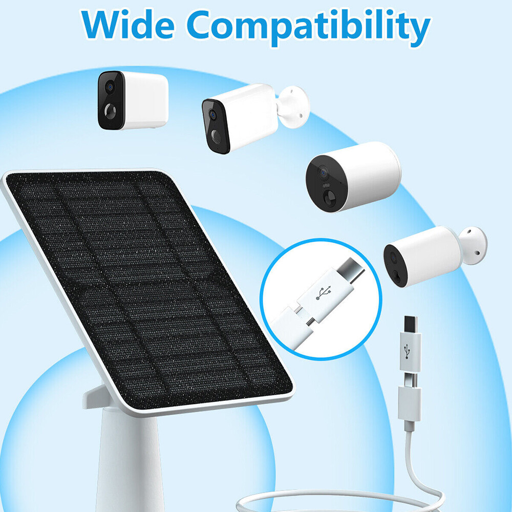 1-4Pcs 5V Solar Panel Charger for Eufy Eufycam Cam E/2C/E/2 Pro Security Camera