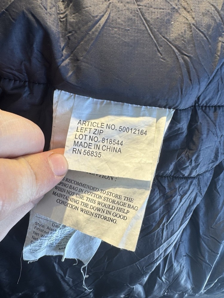 Cabelas Alaskan Guide Model Rectangle Reg Sleeping Bag Down/ Thermolite 0f