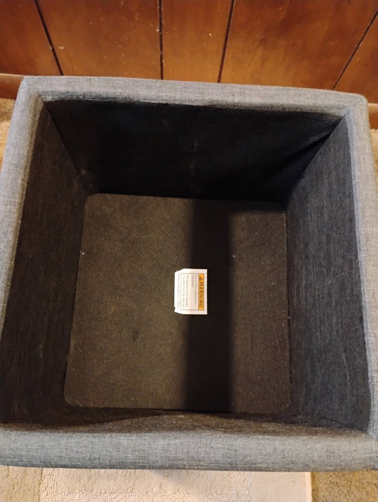 Dark Gray Footstool Storage Container/15"×15/ $15