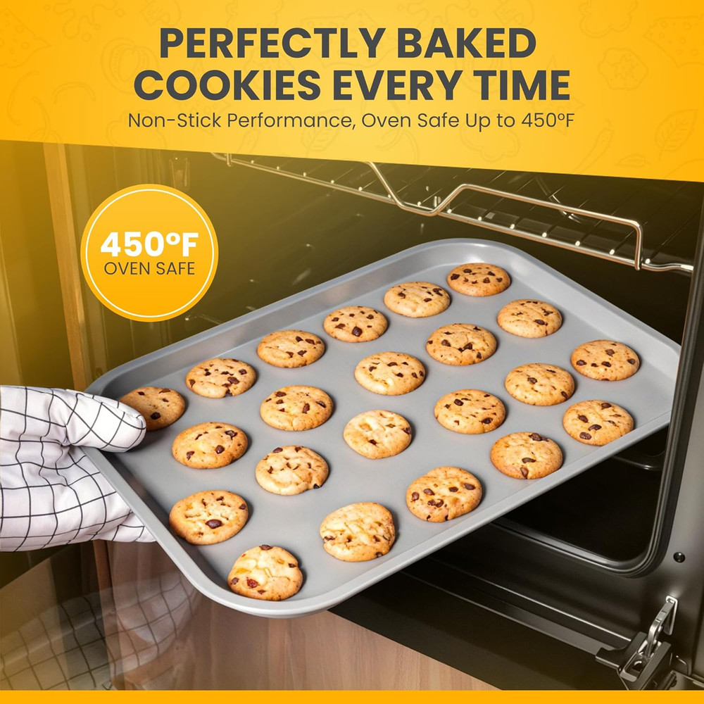 11 Piece Stackable Nonstick Baking Pan Set, Space-Saving Nesting Bakeware, 6-Cup