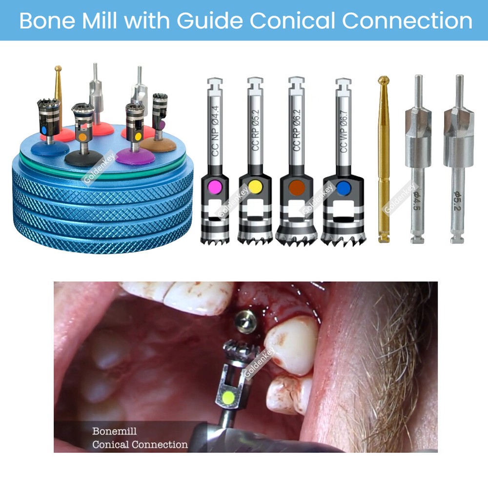 Dental Bone Mill with Guide Conical Connection NP RP WP Fit NobelReplace ACTIVE