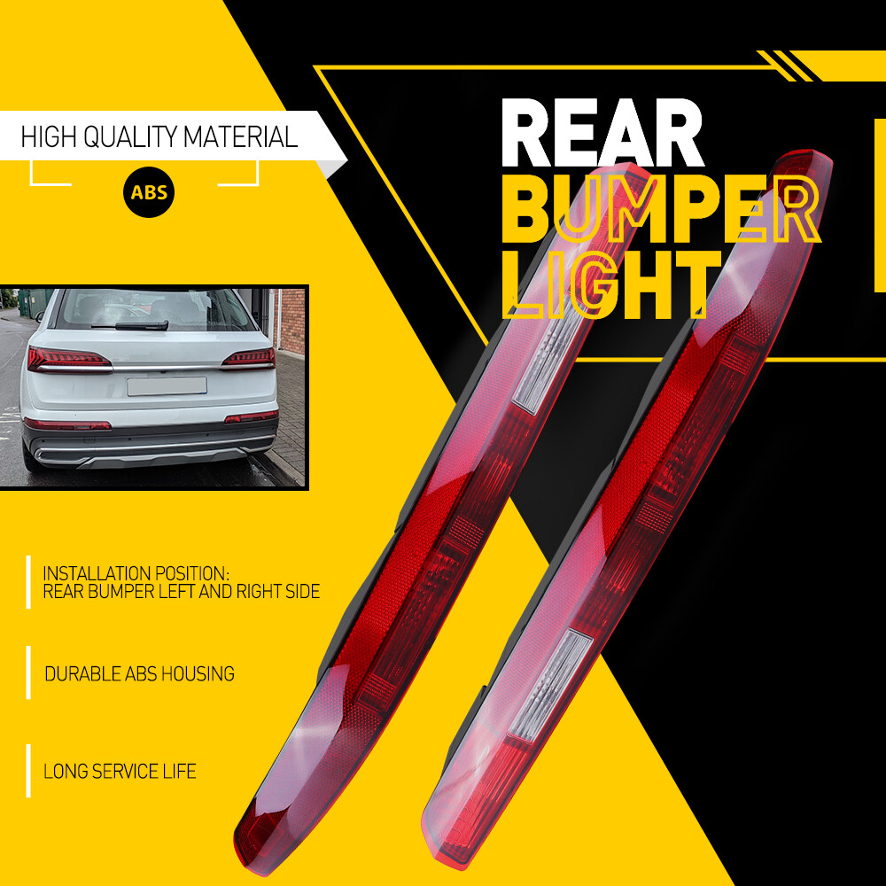 Pair Rear Bumper Stop Lamp Light Reflector For Audi Q7 2016 2017 2018 2019 2020