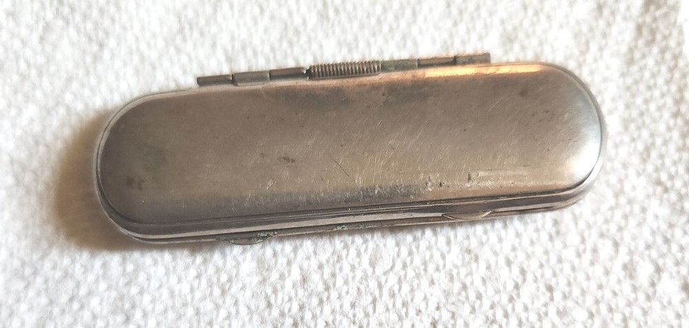 Vtg. Silver Velvet Lined Matchbox