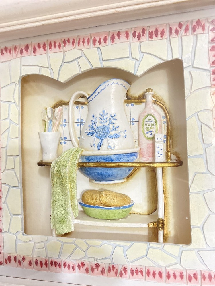 Bathroom Shadow Box Vintage Inspired Bathroom Scene