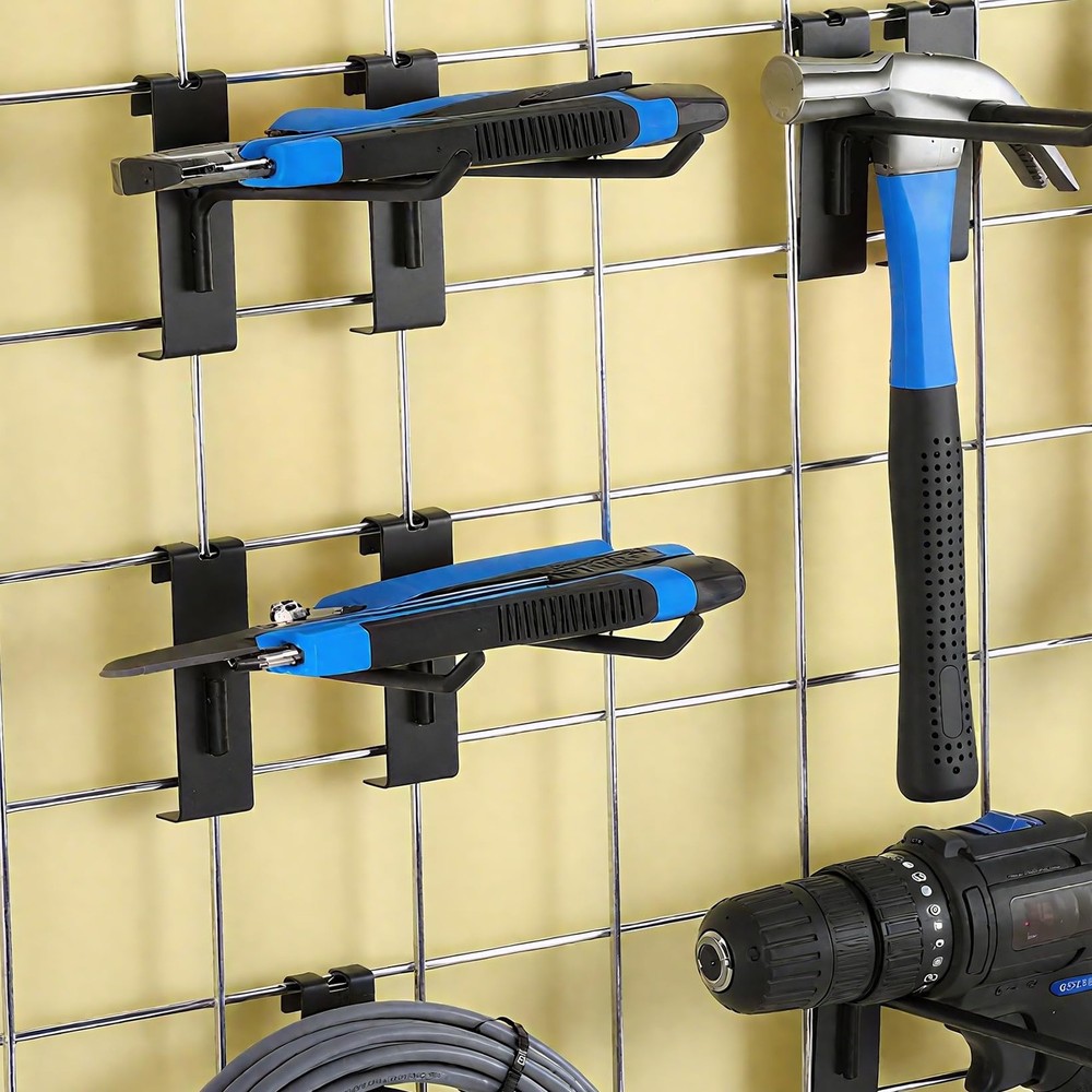 32 PCS Gridwall Hooks 8 Inch Heavy Duty Black Display Hooks For Wall Panel