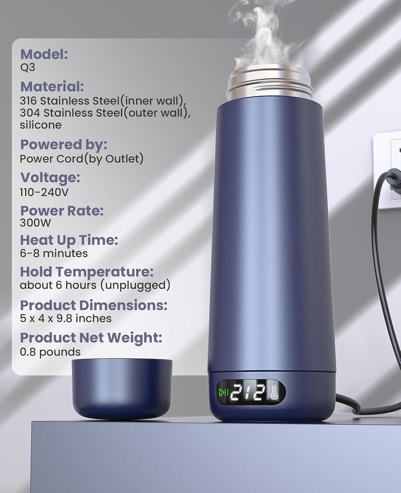 Travel Kettle Dual Voltage Portable Electric Kettle 110V-220V-240V Smart Small