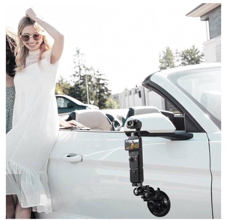 Suction Cup Mounted Adjustable Car Camera Mount Adapter for DJI Osmo Pocket 3