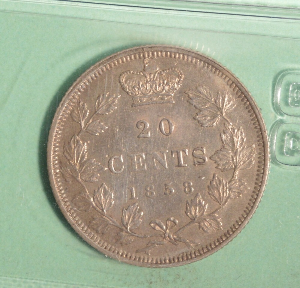 1858 - Canada 20 Cents - Graded CCCS EF-40 🇨🇦🇨🇦