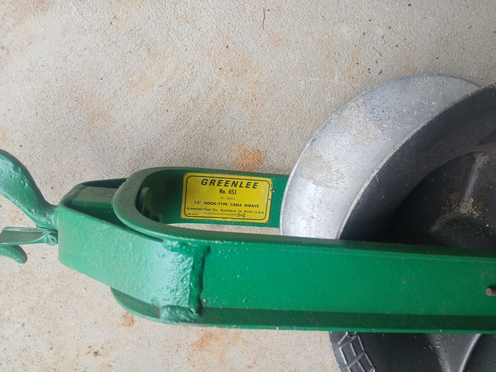 Greenlee 651 12" Hook Type Cable Sheave (2)