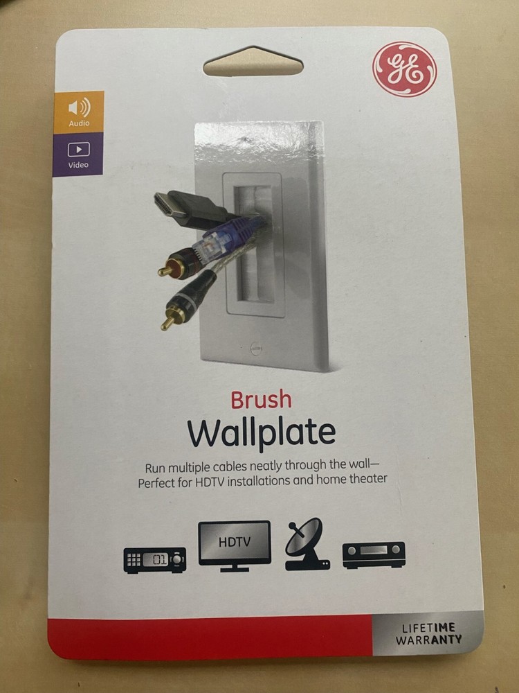 GE Single Brush Wall Plate - White