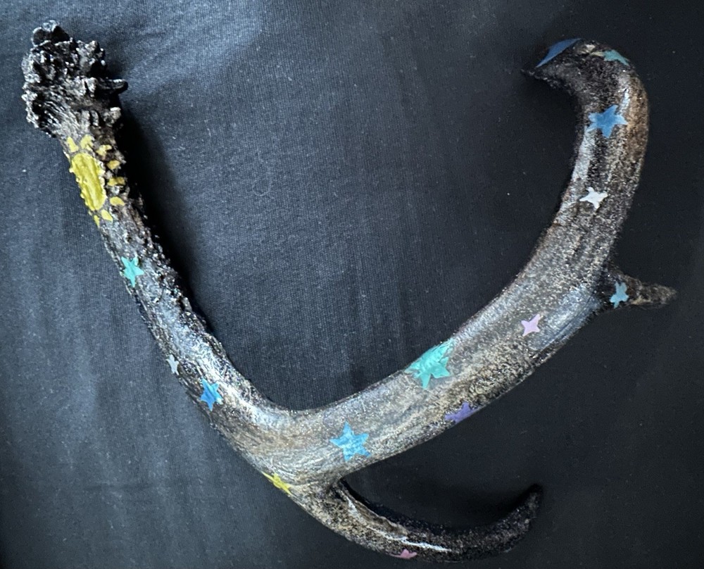 Authentic Hand Painted Whitetail Deer Antler In A Celestial Theme