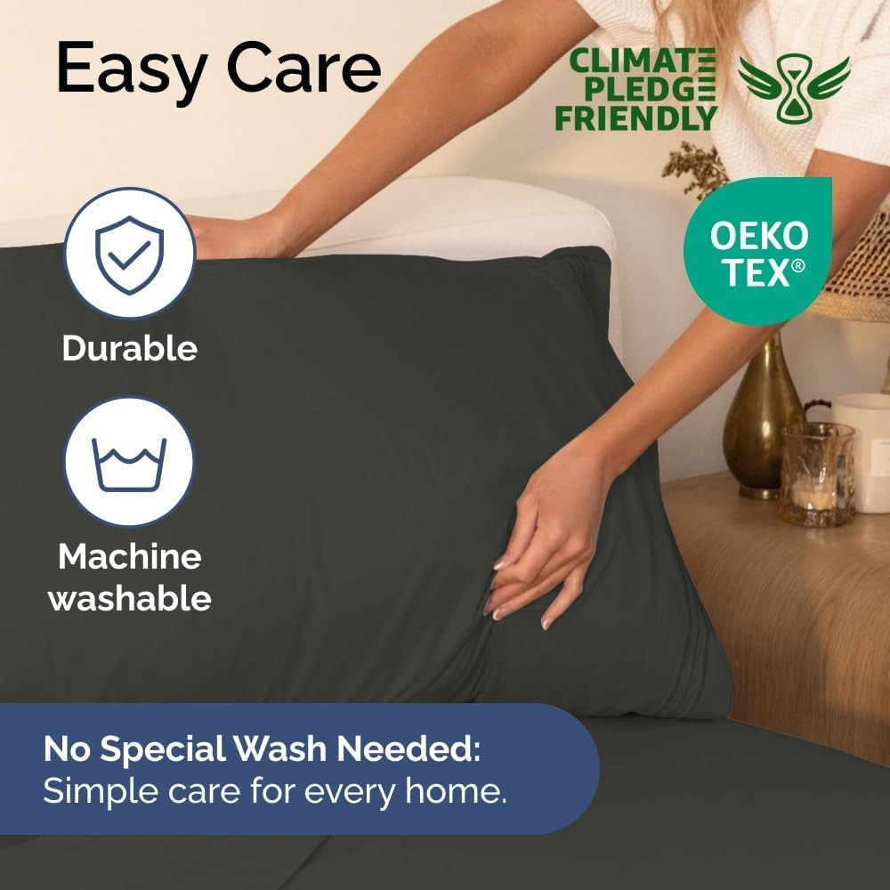 Queen Size 4 Piece Sheet Set - Comfy Breathable Cooling Bed Sheets Set - Hot...