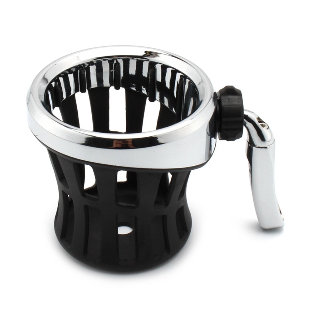 For Harley Universal Motorcycle Handlebar Cup Holder Drink W/Mesh Basket Mount