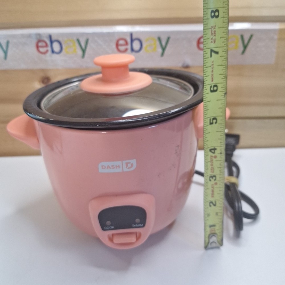 TESTED -DASH Pink Mini Rice Cooker Steamer Removable Nonstick Pot Warm Function