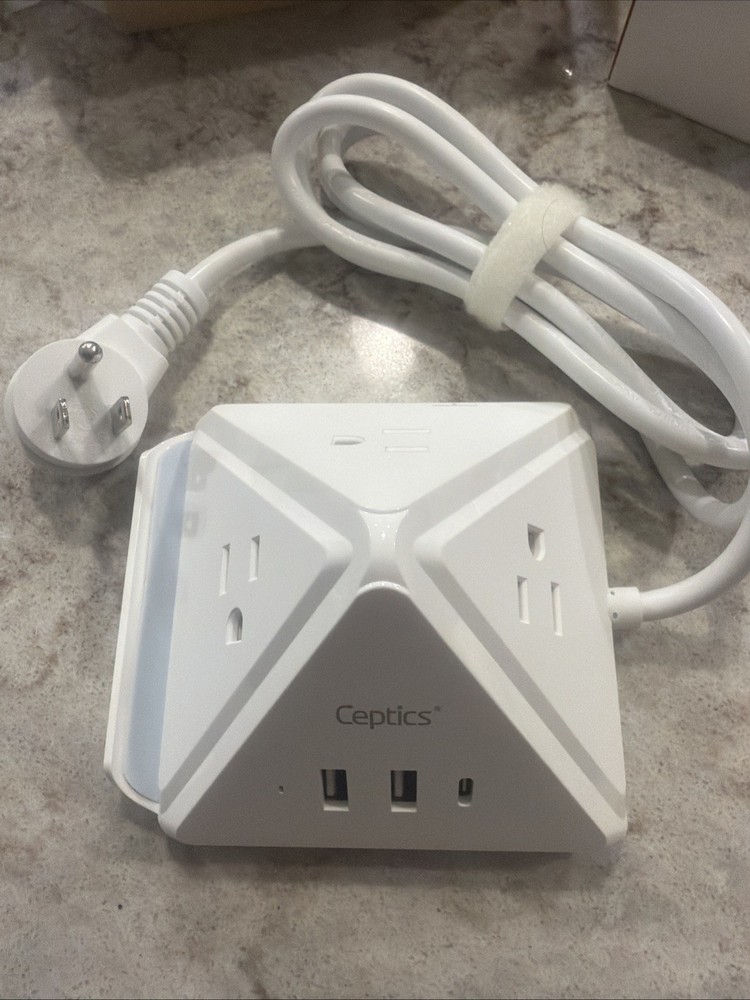 Ceptics Pyramid Shaped USB Power Strip (Model PT-3B3U-21W) Multiple Plugs.