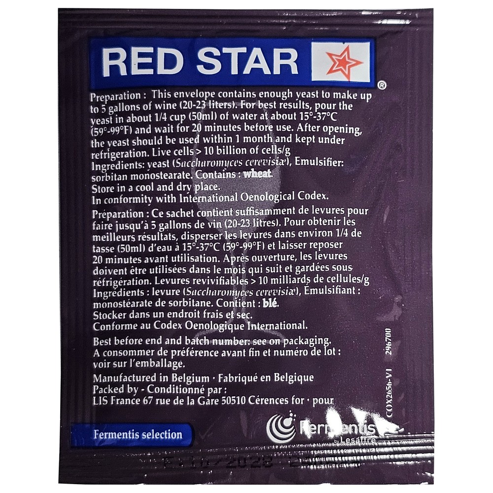 Red Star Premier Prestige Wine Yeast 5g (6 PACK)