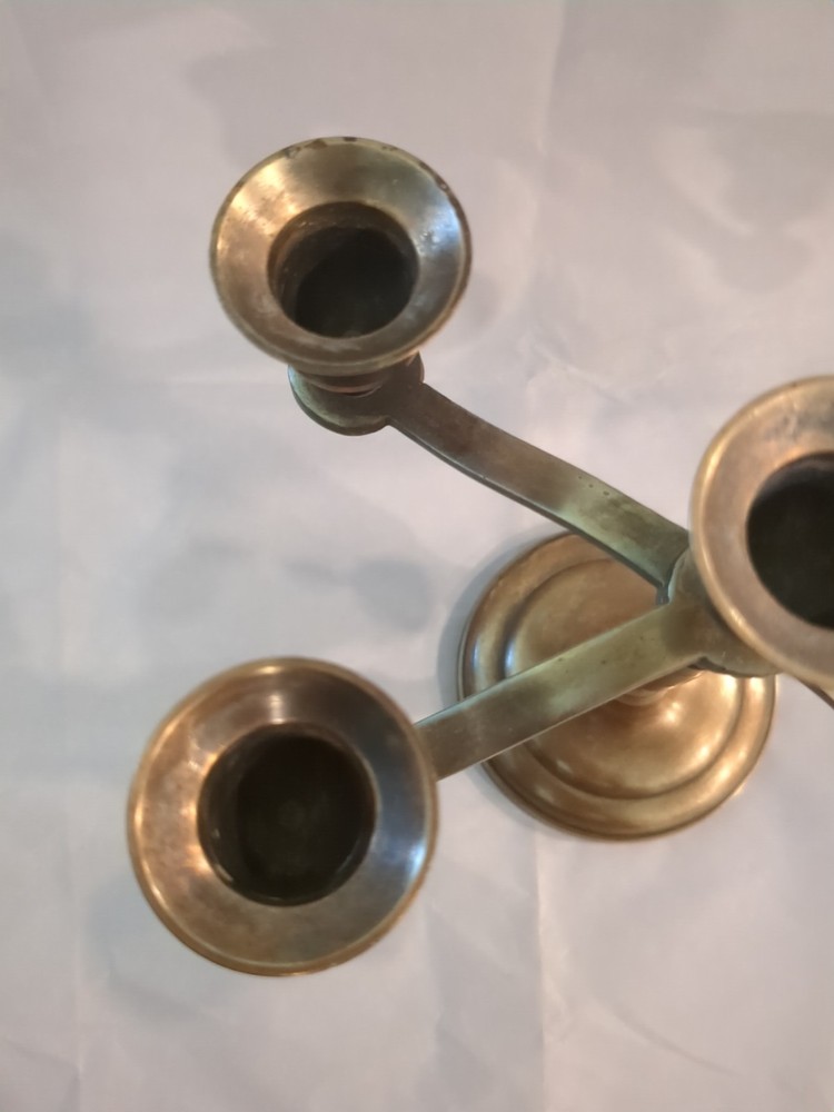 Vintage Solid Brass Candelabra 6.5"