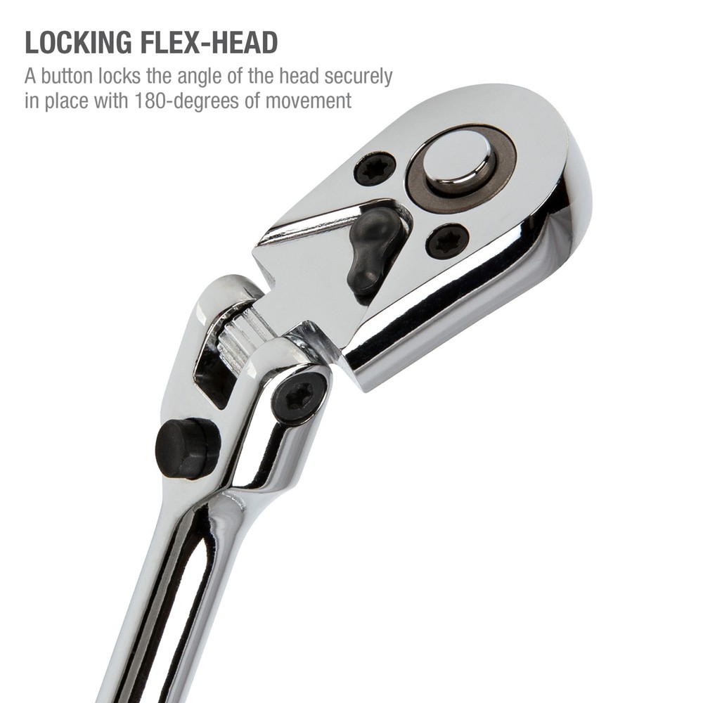 STEELMAN 3-Piece Locking Flex Head 72-Tooth Long Handle Ratchet Set, 61081