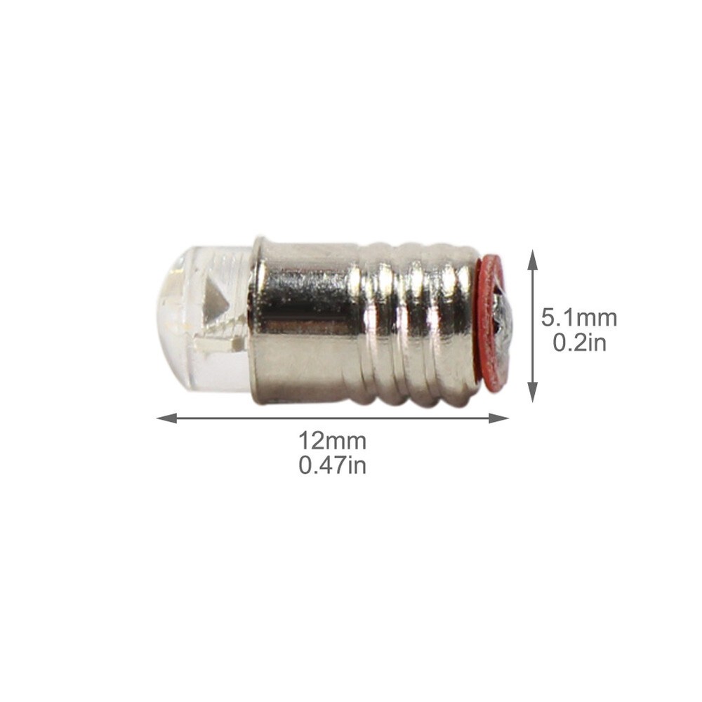 E501W 10pcs Bright White LED Screw Bulb E5 E5.5 12V H0/TT/N Scale