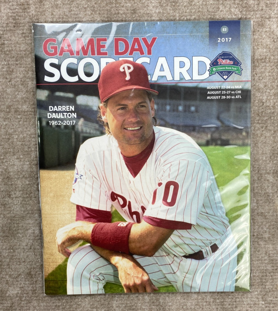 2017 Phillies Game Day Scorecard Darren Daulton Commemorative