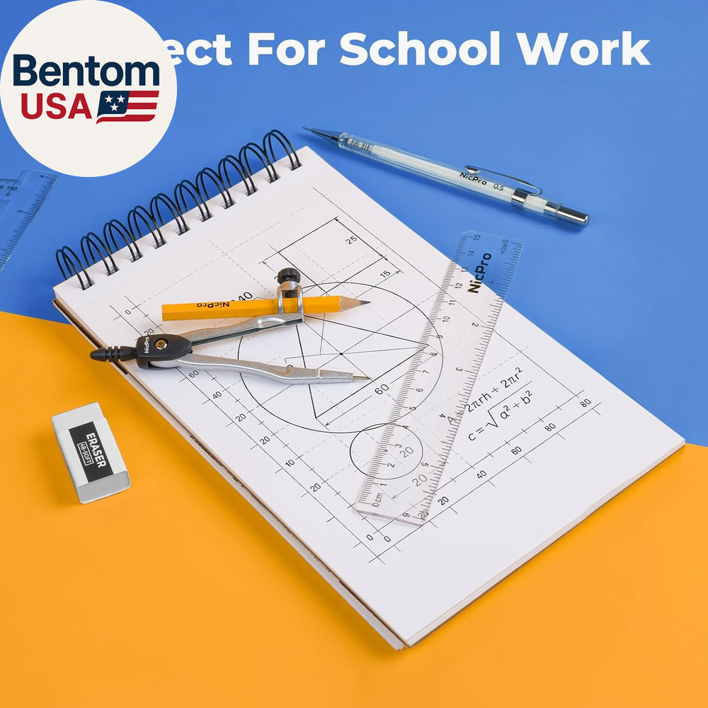 22 PCS Compass Geometry Tools with Case, Drafting Tools Geometry Set with Swing