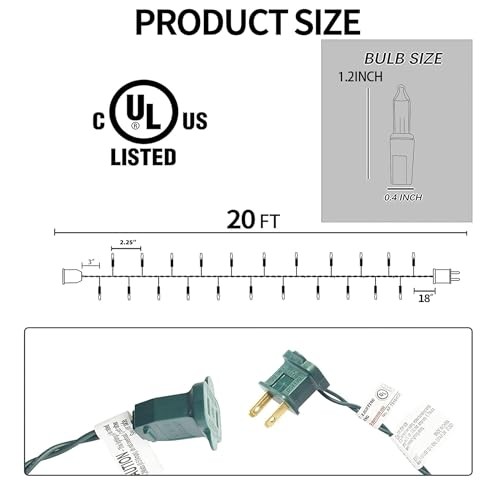 Multi-Colored Christmas Mini String Lights, 20FT 100 Count Multicolor