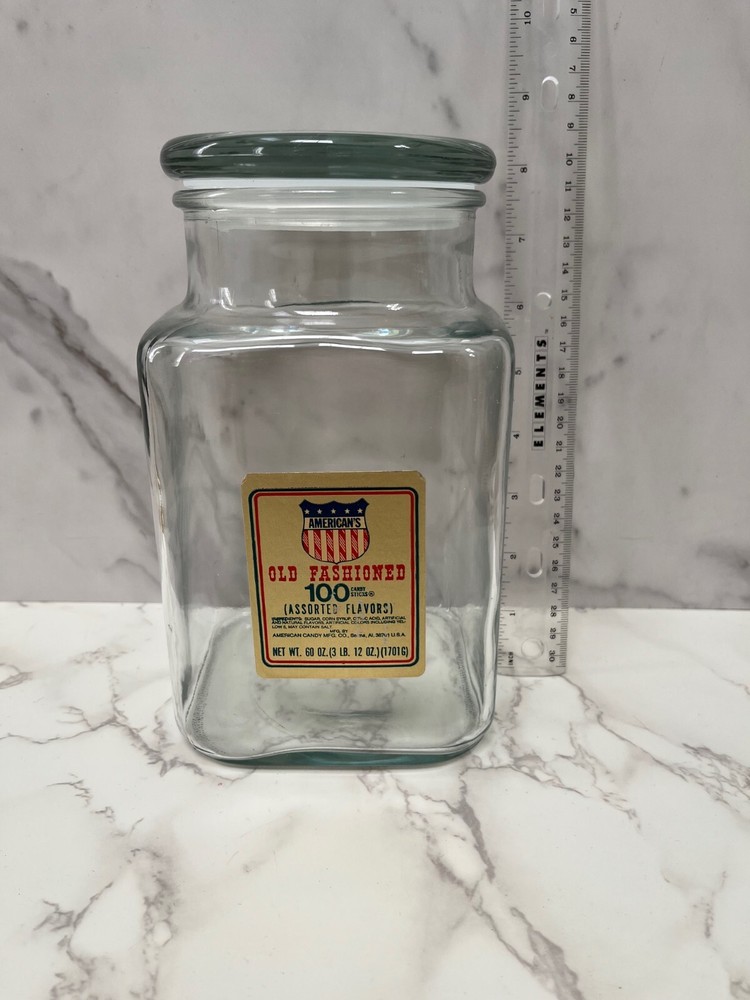 Vintage Candy Jar American's Old Fashioned Candy Sticks LARGE
