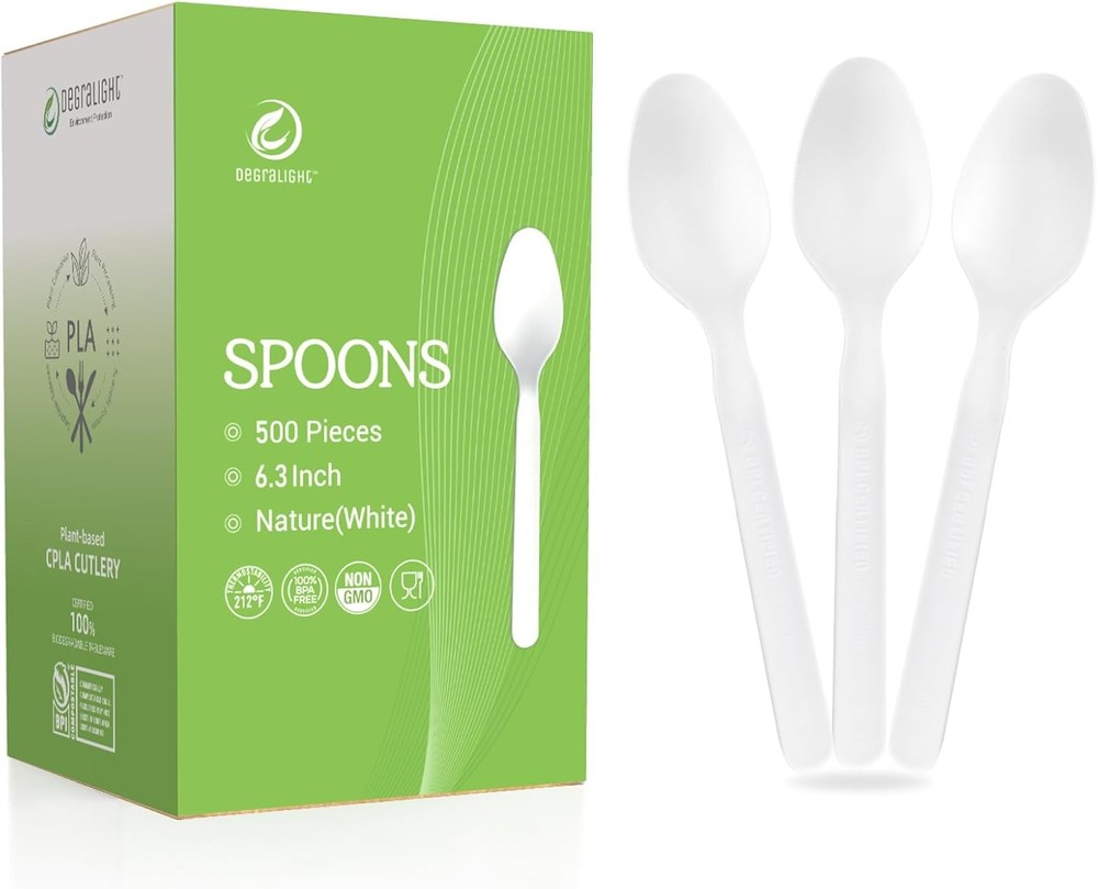 [] postable Spoons Bulk Biodegradable Utensils BPI Certified Disposable