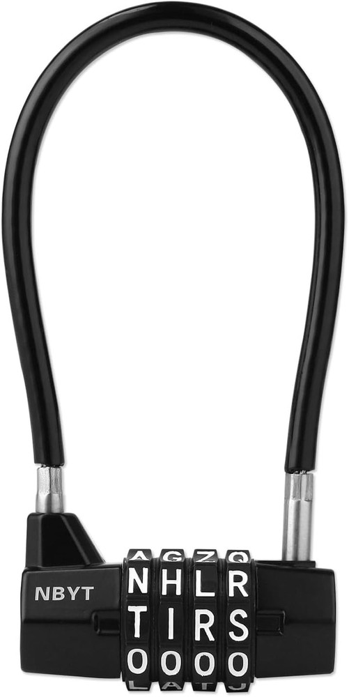 4-Word Resettable Combination Lock, Letter Lock- Home Security Padlock