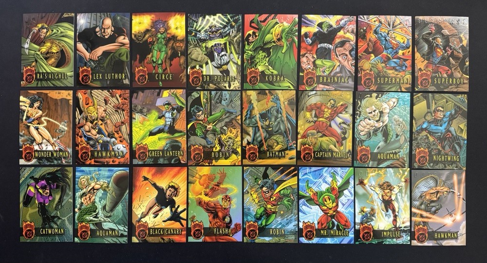 1996 Fleer DC Firepower Outburst Complete Set 1-80 + 1-20 Fire Power Inserts