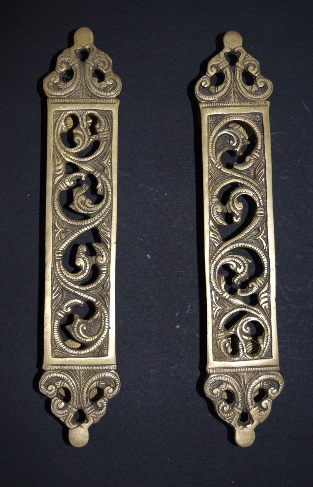 Flower Design Door Pull Set Brass Door Handle Victorian Style Hotel Pull EK463