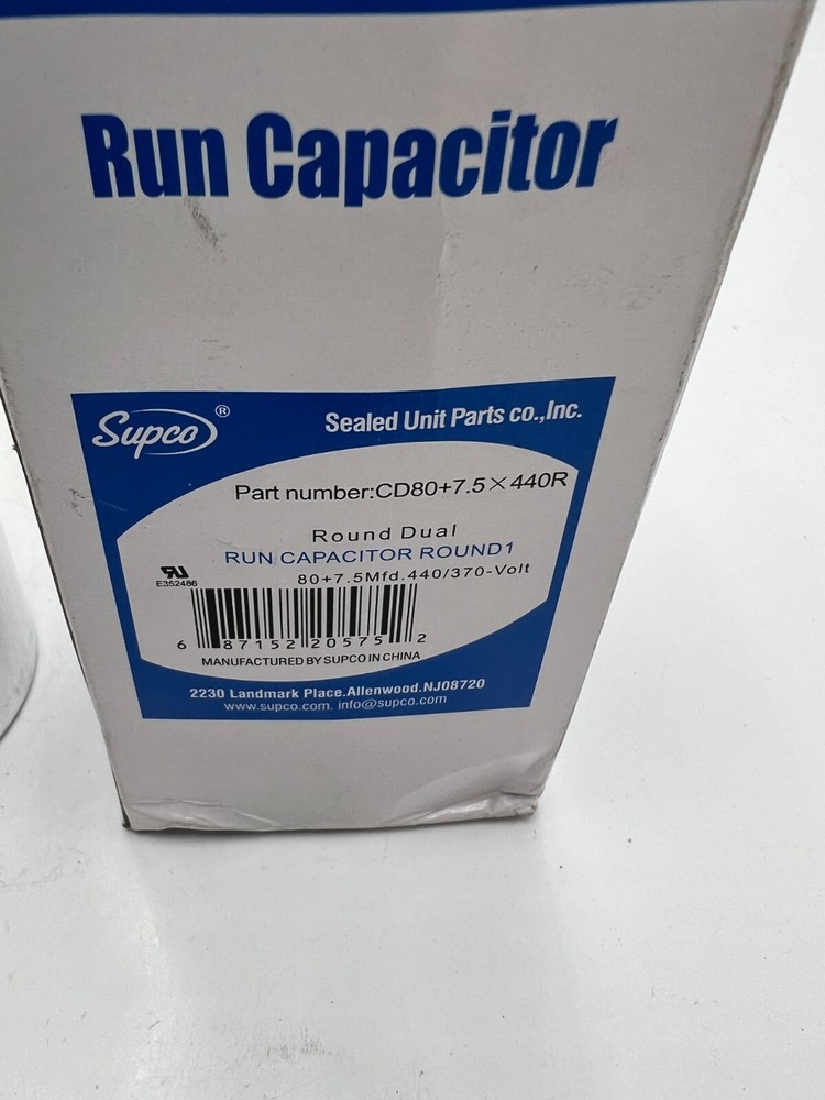 (QTY 2) Supco Round Dual Run Capacitor CD70+7.5X440R