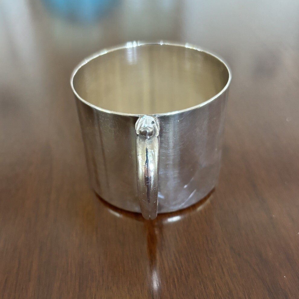 vintage silver baby cup