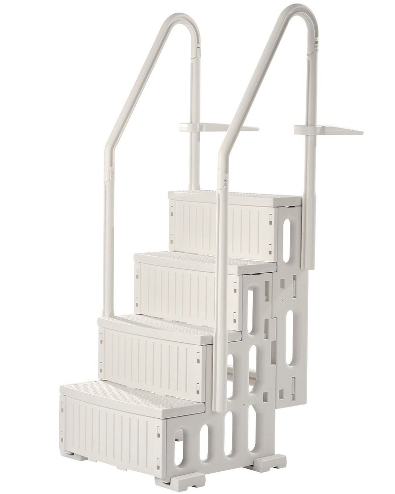 Sturdy 4-Step Pool Ladder 400lb Support 48-54in Fit Twin Rail