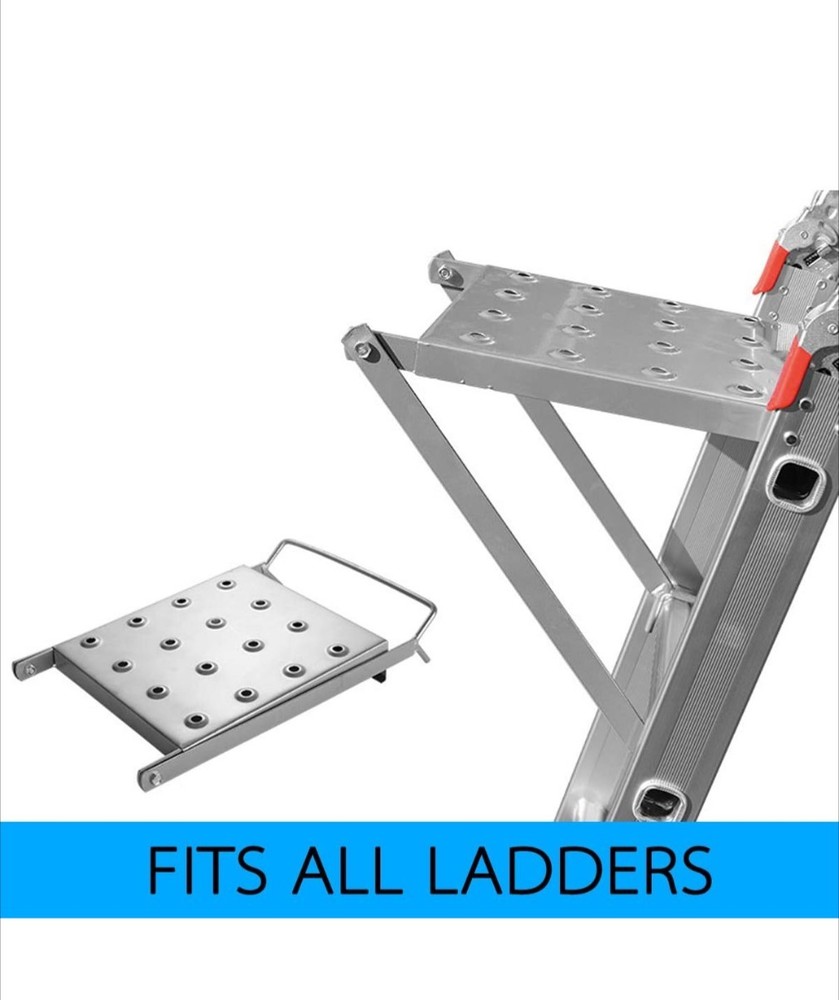 Ladder Work Platform Step Stool Accessory 400 lb Capacity Metal Stand Safety