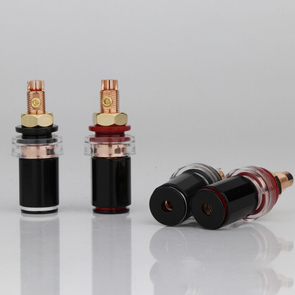 4Pcs Pure Copper Plated Binding Post Banana Female Speaker Amplifier Terminals