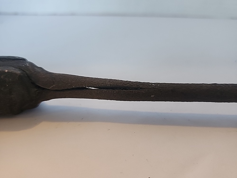 antique copper soldering iron 13"