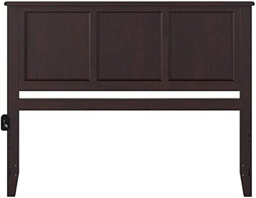 Traditional King Panel Headboard, Solid Hardwood and Veneers, Espresso Finish, B