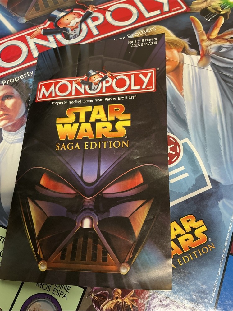 2005 Star Wars Monopoly Replacement Game Board And Instruction Book
