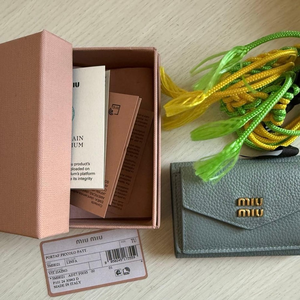 miumiu Wallet with Box Used Tri-Fold Wallet