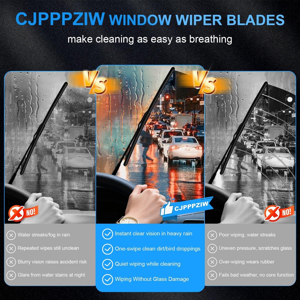 Premium Windshield Wipers Set for 20092019 Corolla & 20132025 RAV4""