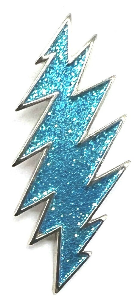 Grateful Dead Lightning Bolt Metallic Blue Lapel Hat Pin