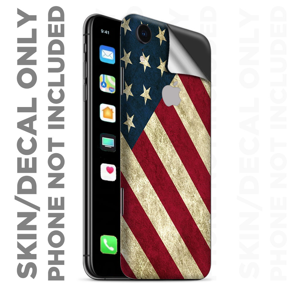 Skins Decal Wrap for Apple iPhone XR - Merica Flag Pattern