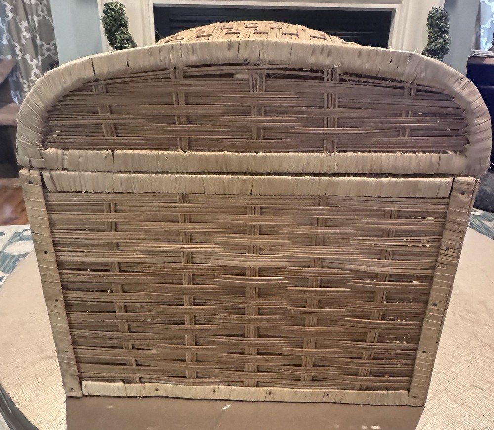 Wicker Rattan Sunburst Storage Chest Split Reed Large